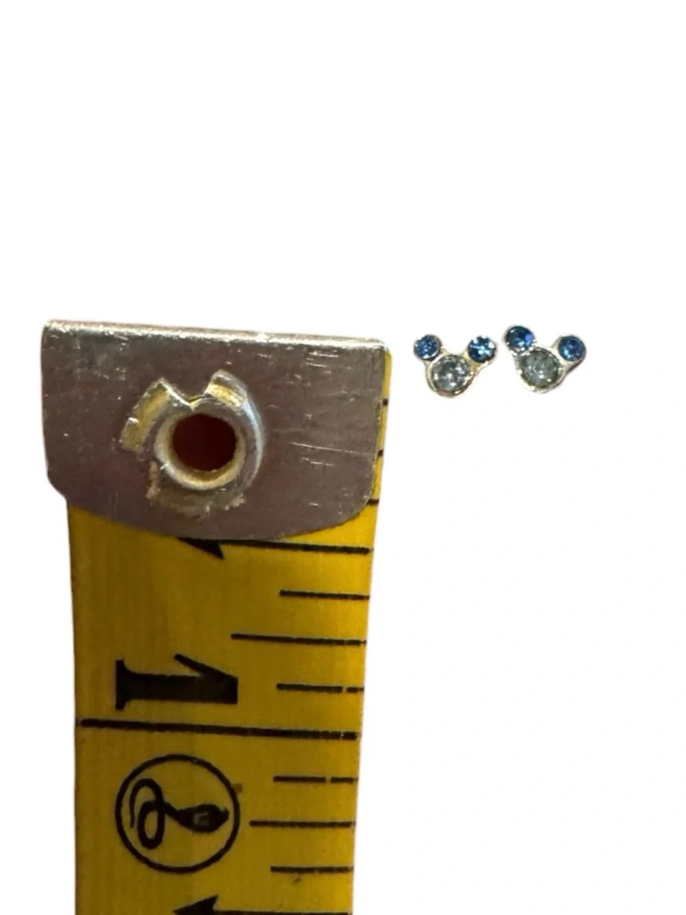 Blue Crystal Mickey Stud Earrings